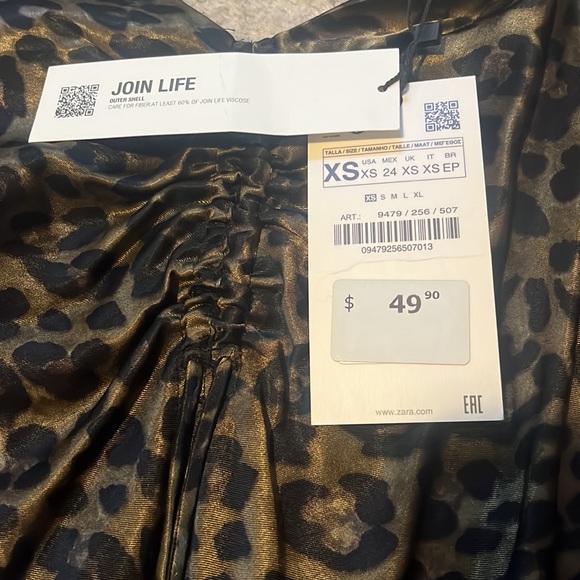 Zara x-small never worn with tags leopard print dress - Picture 2 of 2